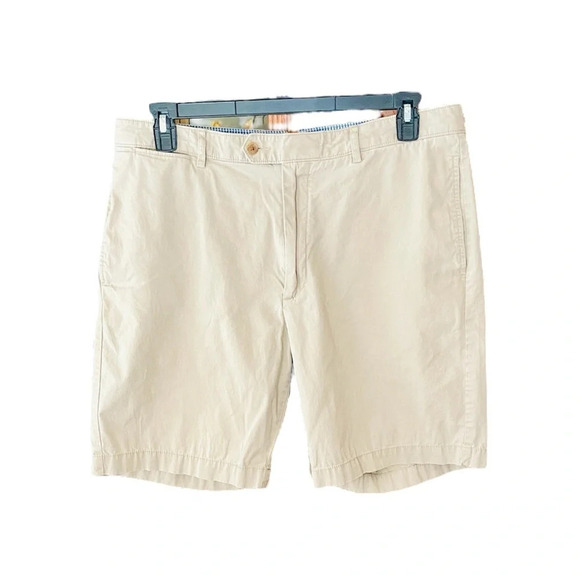 Cremieux Classics Newport men’s flat front cotton  khaki shorts SZ 36 tan khaki - Picture 1 of 9